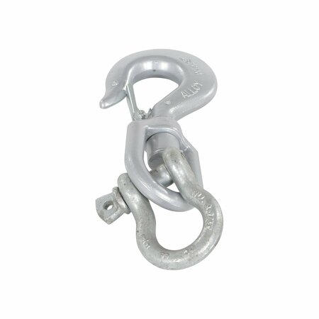 Vestil Swivel Hook With Clevis, 6K cap HOOK-S-6